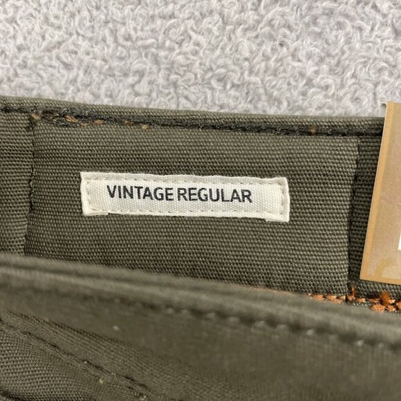 NEW Weatherproof Men's Reg Fit Fleece-Lined Stretch Canvas Pants, Green 30X30 - Picture 5 of 10